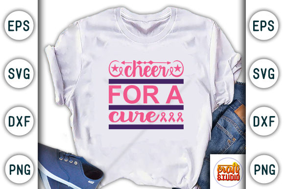 Breast Cancer Cheer for a Cure SVG & T-Shirt Graphics